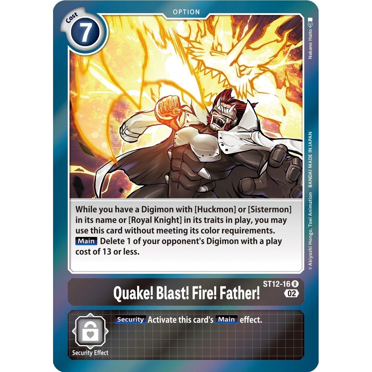 Image for Quake! Blast! Fire! Father! (ST12-16 R) (ST-12) - Digimon Card Game