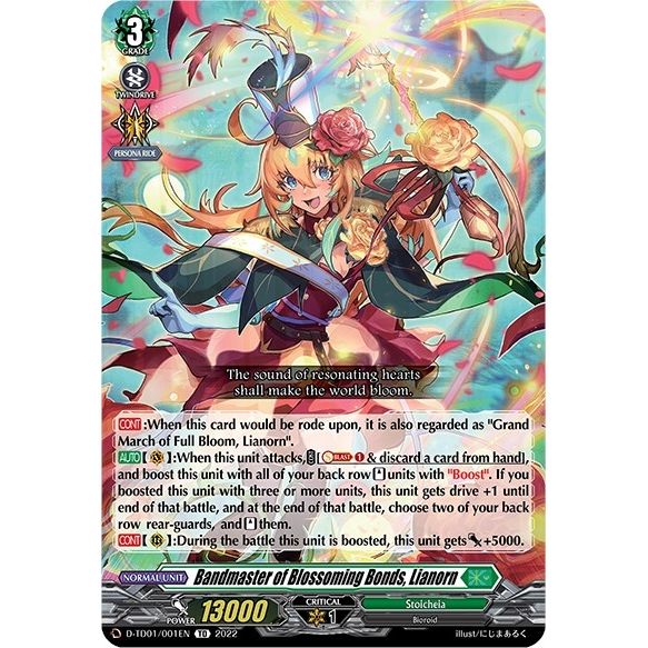 Image for Bandmaster of Blossoming Bonds, Lianorn (D-TD01/001EN) (D-TD01) - Cardfight Vanguard