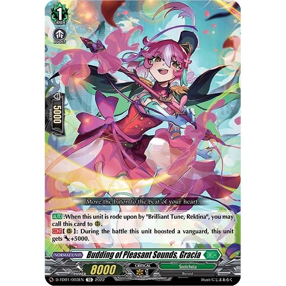 Image for Budding of Pleasant Sounds, Gracia (D-TD01/003EN) (D-TD01) - Cardfight Vanguard