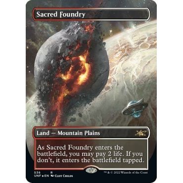 Image for Sacred Foundry (Borderless) (Galaxy Foil) (536) (UNF) - Magic: The Gathering