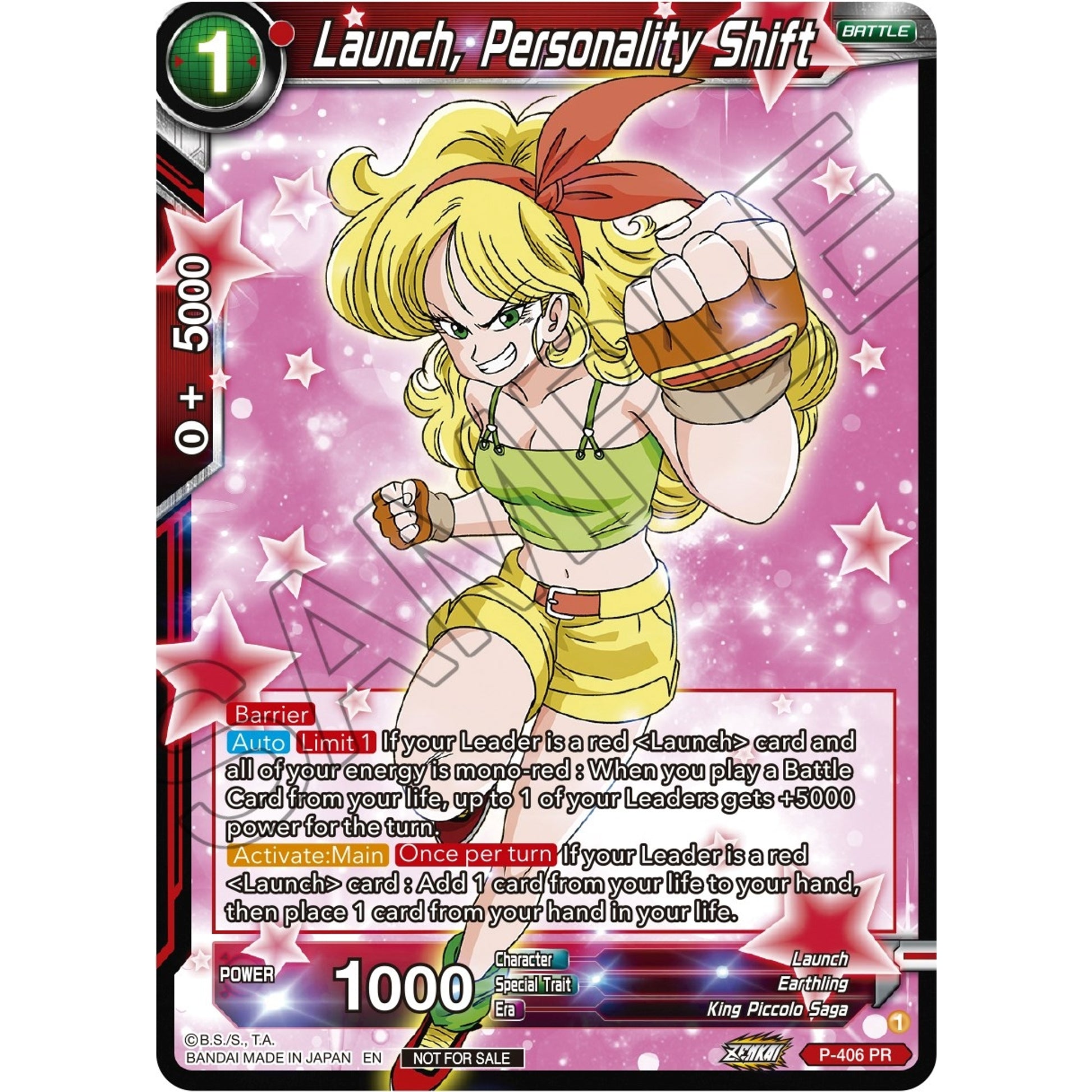 Image for Launch, Personality Shift (Zenkai Series Tournament Pack Vol.1) (P-406) (TPR) - Dragon Ball Super: Masters