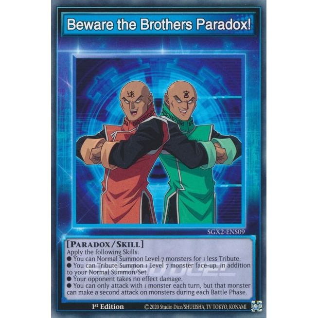 Image for Beware the Brothers Paradox! (SGX2-ENS09) (SGX2) - YuGiOh