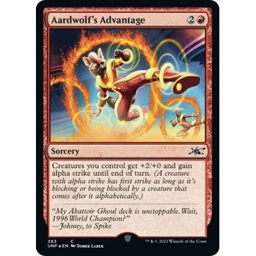 Image for Aardwolf's Advantage (Galaxy Foil) (383) (UNF) - Magic: The Gathering
