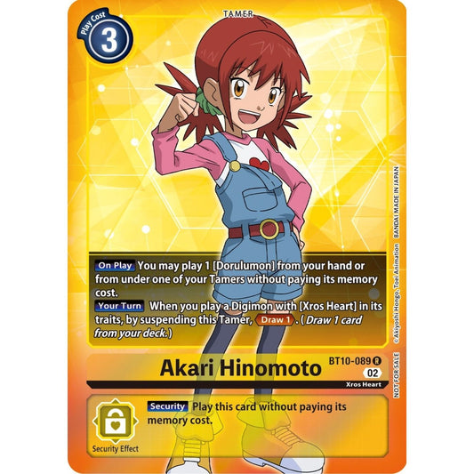 Image for Akari Hinomoto (Box Topper) (BT10-089 R) (BT10) - Digimon Card Game