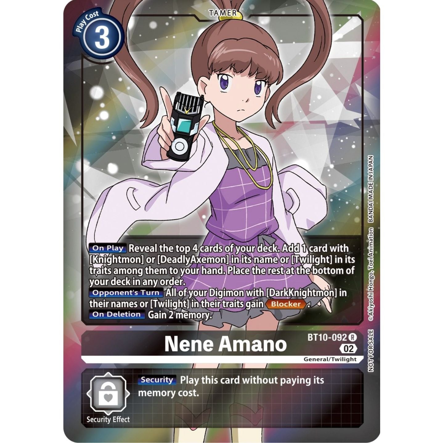 Image for Nene Amano (Box Topper) (BT10-092 R) (BT10) - Digimon Card Game