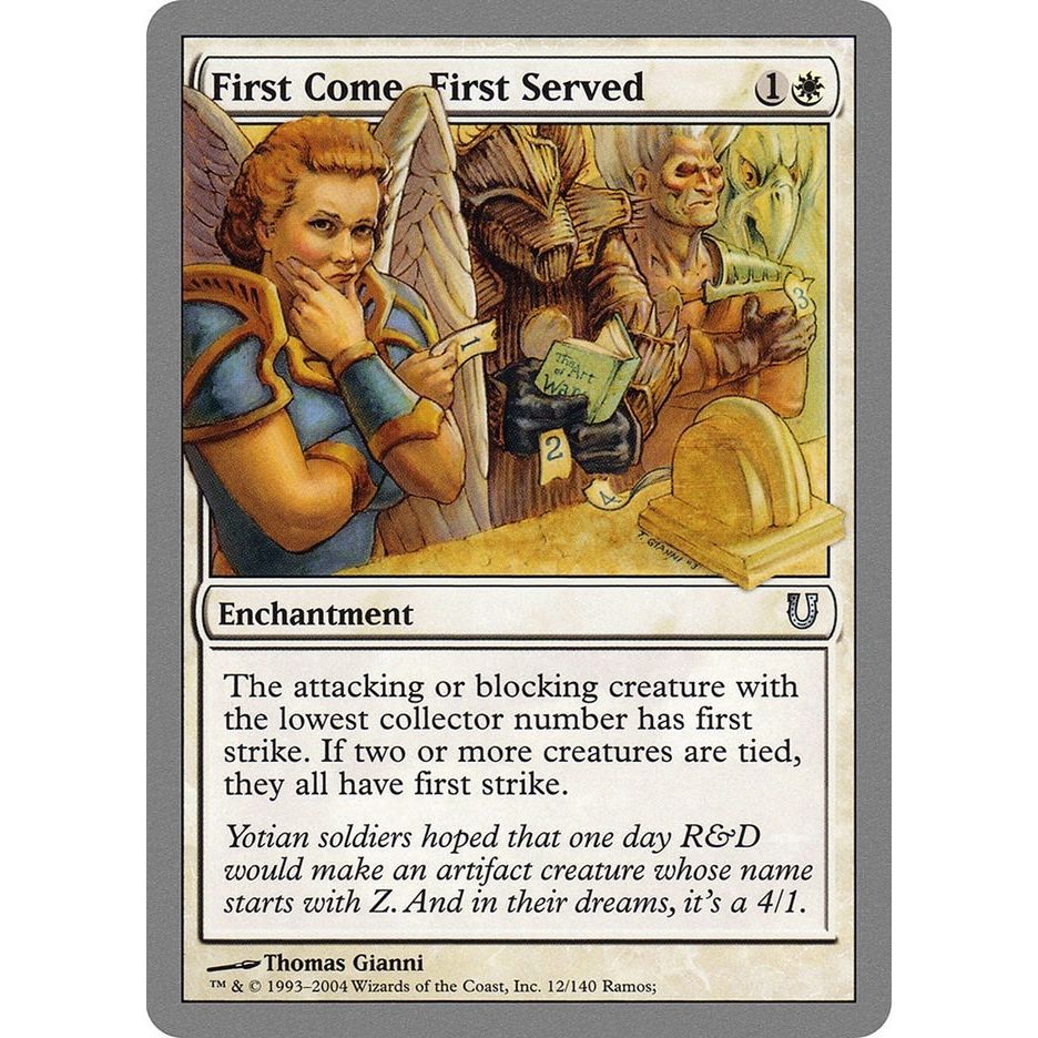 Image for First Come, First Served (12) (UNH) - Magic: The Gathering