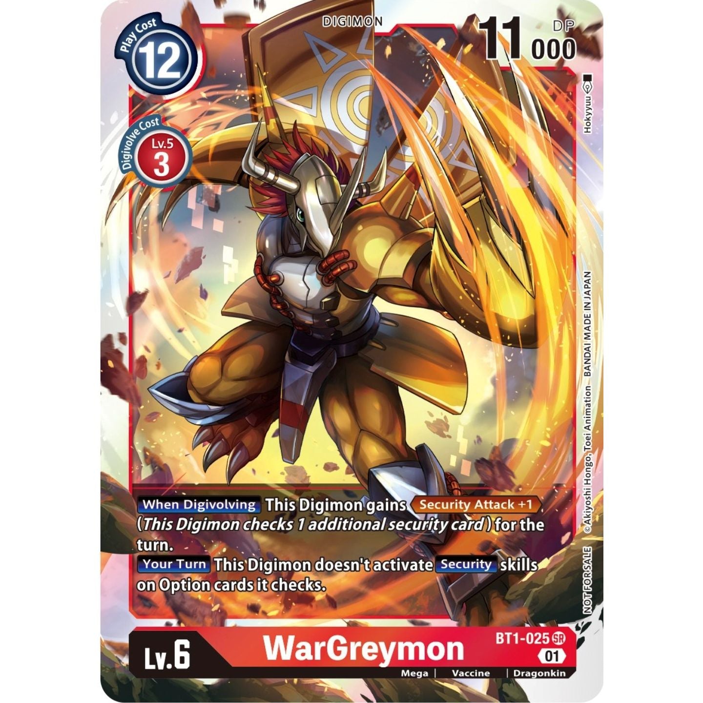 Image for WarGreymon (ST-11 Special Entry Pack) (BT1-025 SR) (BT01-03A) - Digimon Card Game