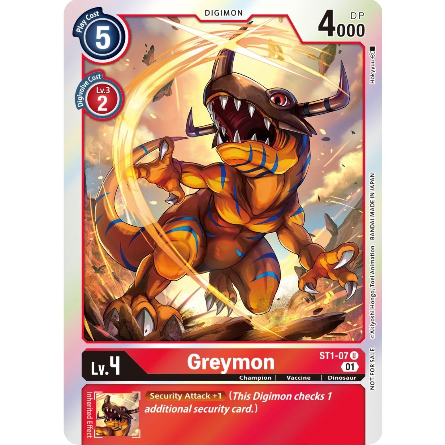 Image for Greymon (ST-11 Special Entry Pack) (ST1-07 U) (ST-1) - Digimon Card Game