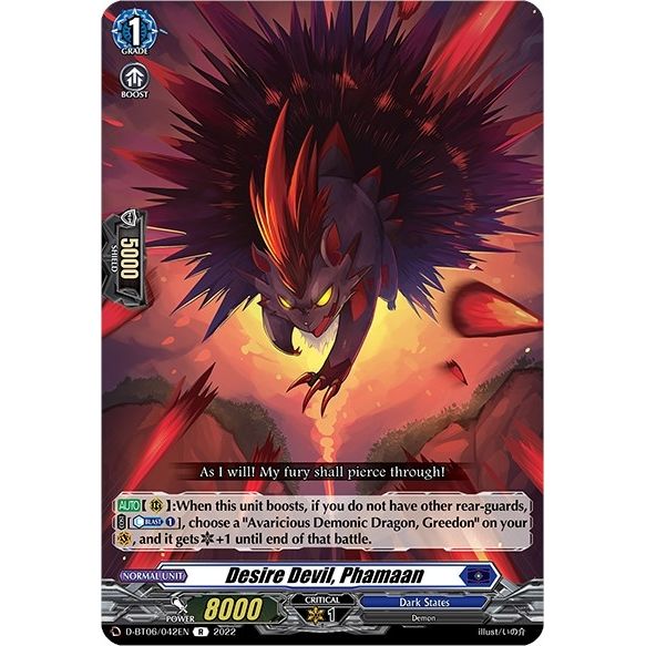 Image for Desire Devil, Phamaan (D-BT06/042EN) (D-BT06) - Cardfight Vanguard