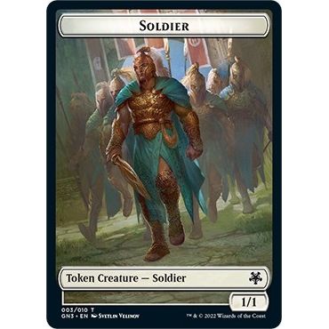 Image for Soldier // Elf Warrior Double-Sided Token (3 // 9) (GN3) - Magic: The Gathering