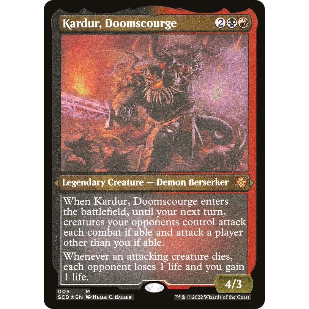 Image for Kardur, Doomscourge (Foil Etched) (5) (SCD) - Magic: The Gathering
