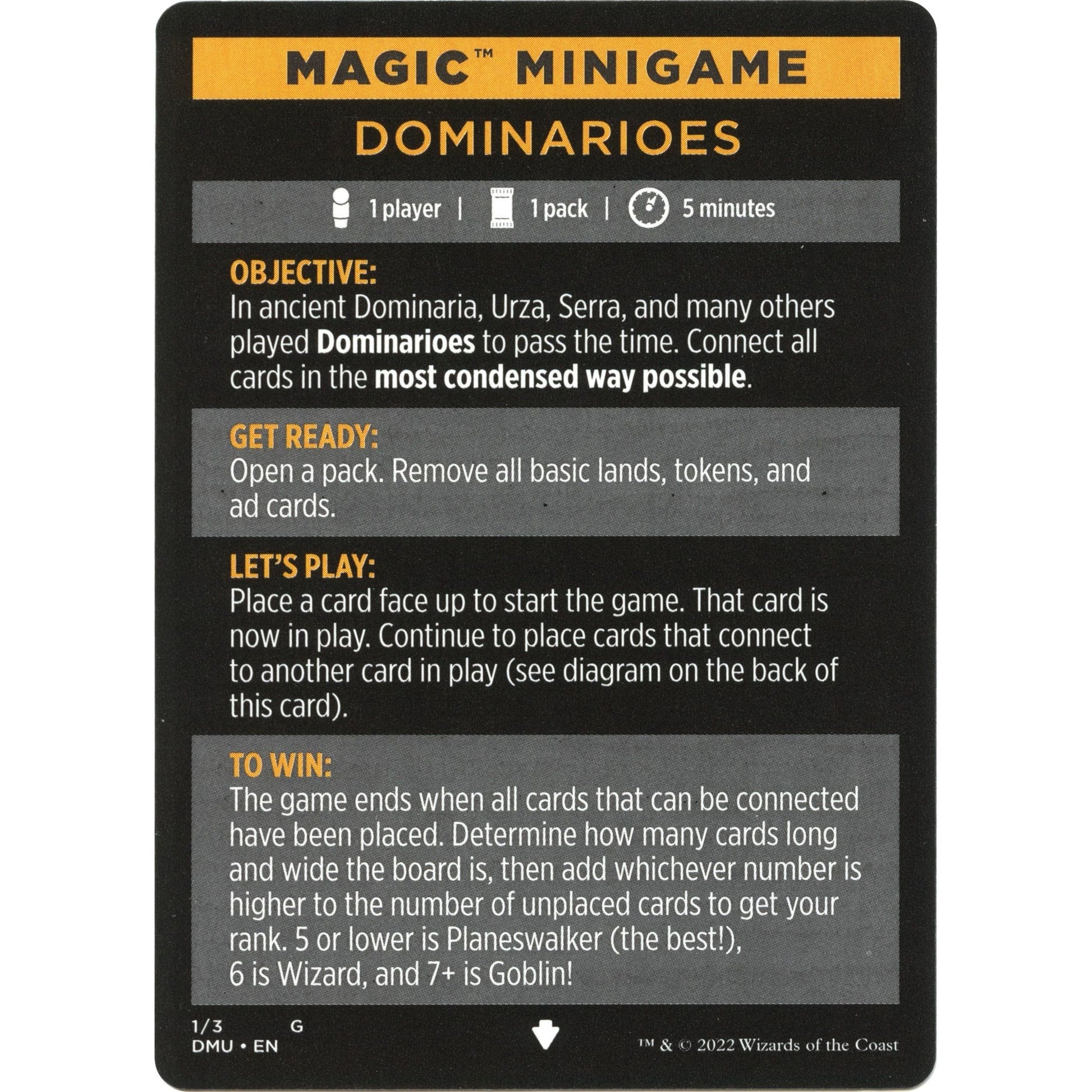 Image for Magic Minigame: Dominarioes (1) (DMU) - Magic: The Gathering