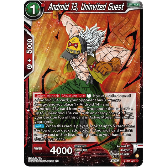 Image for Android 13, Uninvited Guest (BT19-021) (DBS-B19) - Dragon Ball Super: Masters