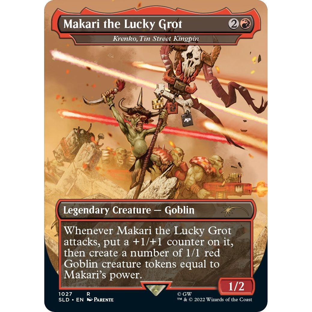 Image for Makari the Lucky Grot - Krenko, Tin Street Kingpin (Borderless) (1027) (SLD) - Magic: The Gathering