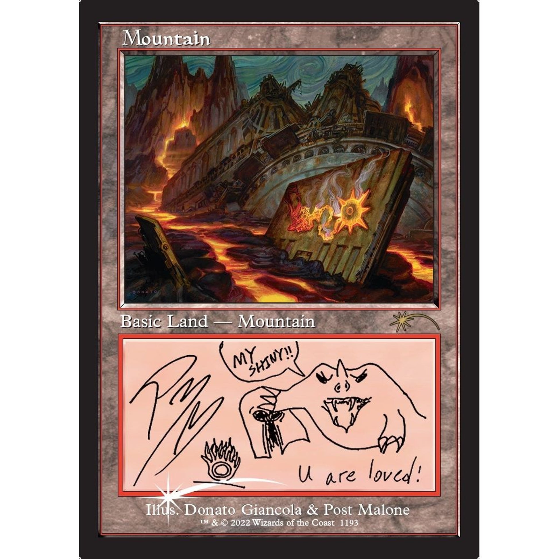 Image for Mountain (Post Malone) (1193) (SLD) - Magic: The Gathering