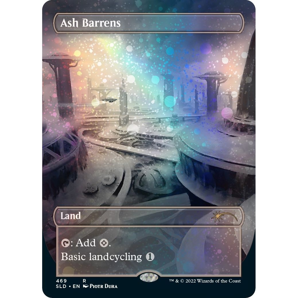 Image for Ash Barrens (Borderless) (Galaxy Foil) (469) (SLD) - Magic: The Gathering