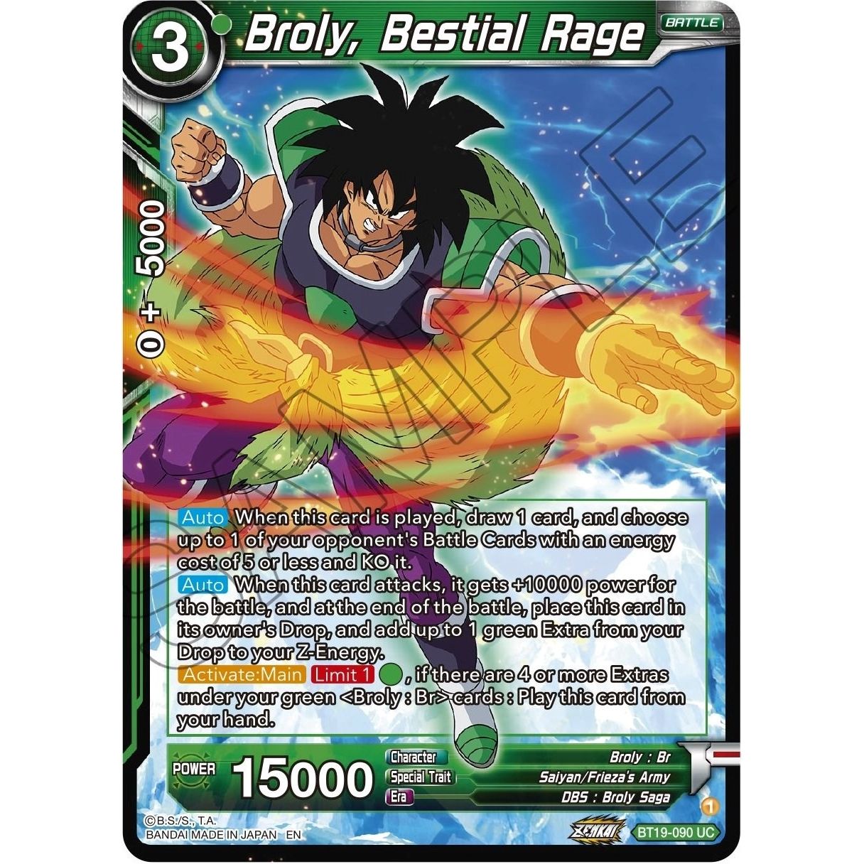 Image for Broly, Bestial Rage (BT19-090) (DBS-B19) - Dragon Ball Super: Masters