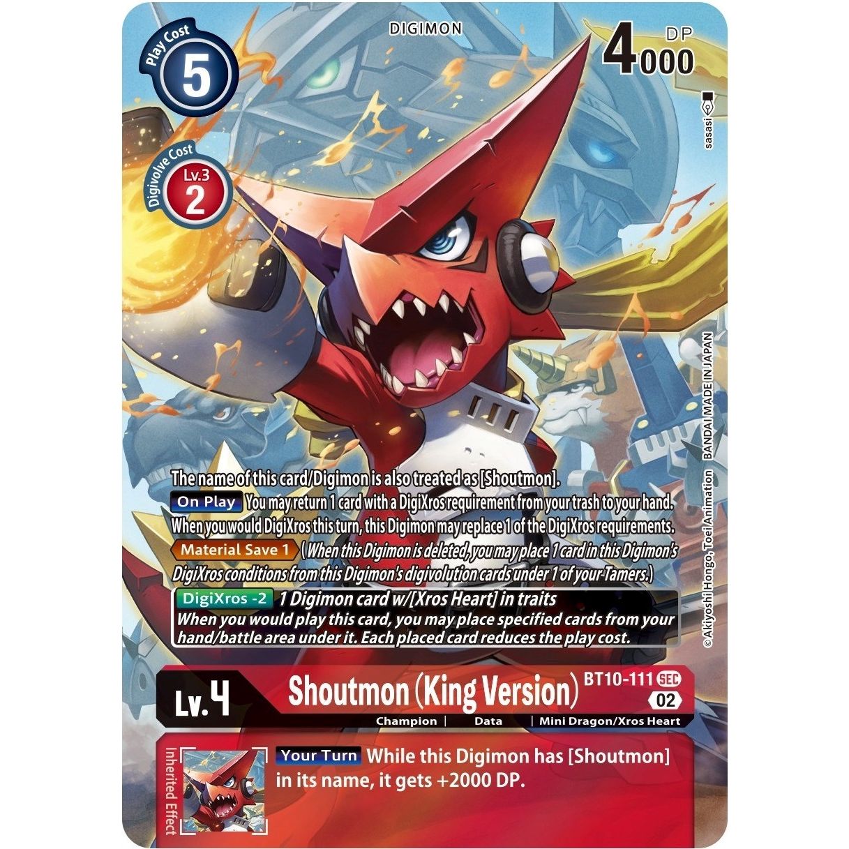 Image for Shoutmon (King Version) (Alternate Art) (BT10-111 SCR) (BT10) - Digimon Card Game