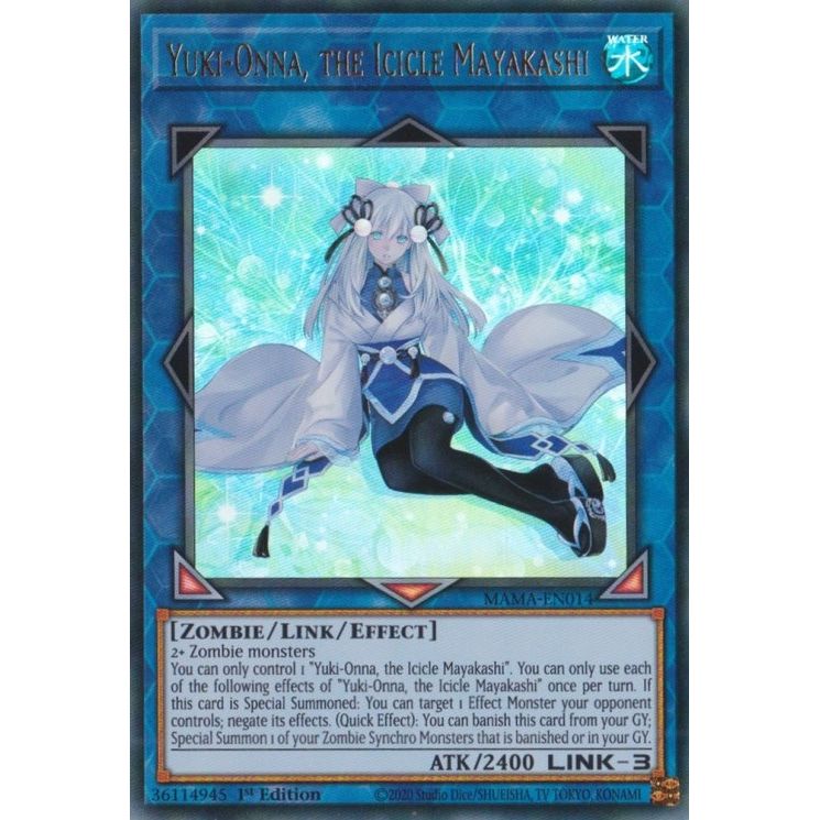Image for Yuki-Onna, the Icicle Mayakashi (MAMA-EN014) (MAMA) - YuGiOh
