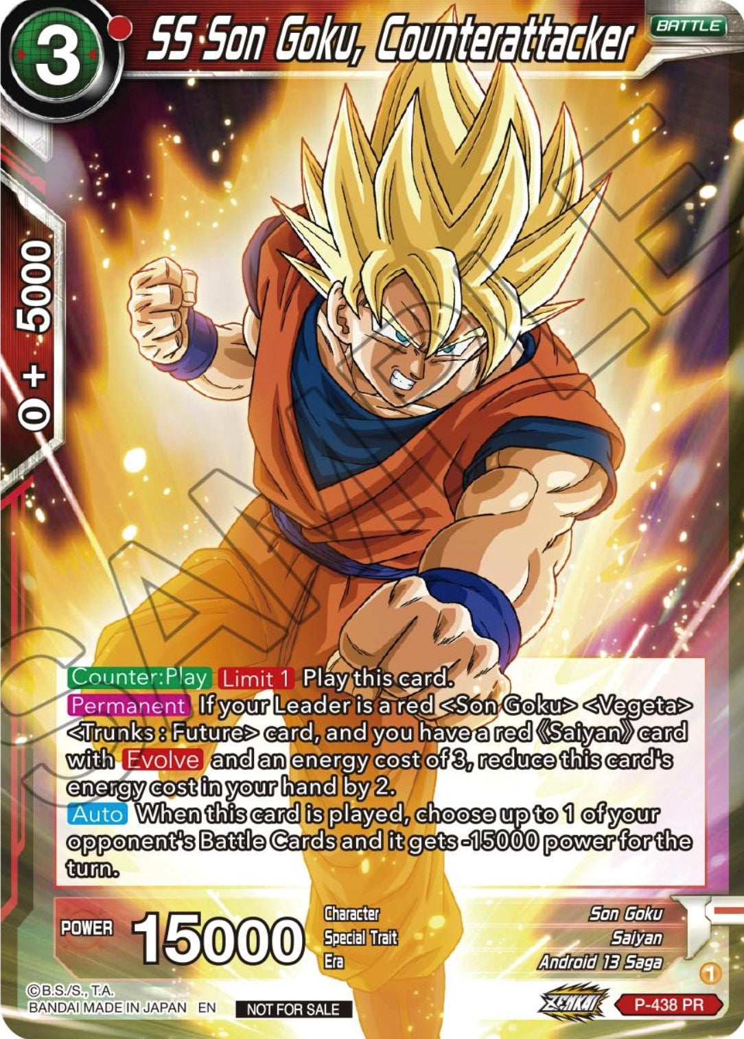 Image for SS Son Goku, Counterattacker (Zenkai Series Tournament Pack Vol.2) (P-438) (TPR) - Dragon Ball Super: Masters