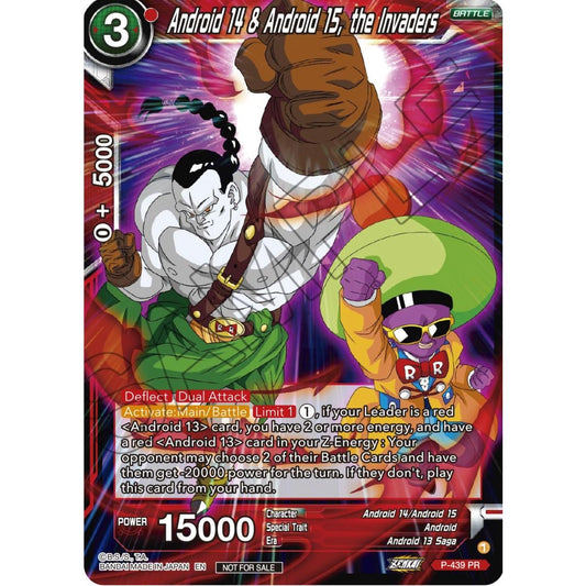 Image for Android 14 & Android 15, the Invaders (Zenkai Series Tournament Pack Vol.2) (P-439) (TPR) - Dragon Ball Super: Masters