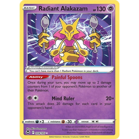 Image for Radiant Alakazam (059/195) (SWSH12) - Pokemon