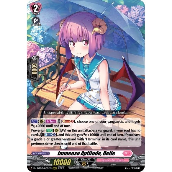 Image for Immense Aptitude, Relie (D-LBT03/009EN) (D-LBT03) - Cardfight Vanguard