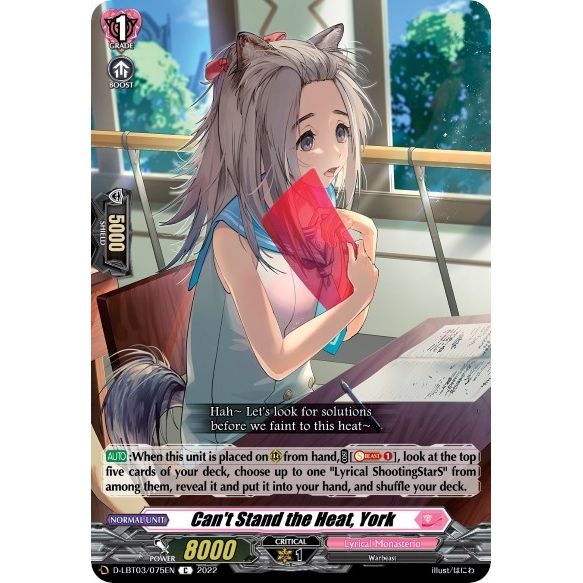Image for Can't Stand the Heat, York (D-LBT03/075EN) (D-LBT03) - Cardfight Vanguard