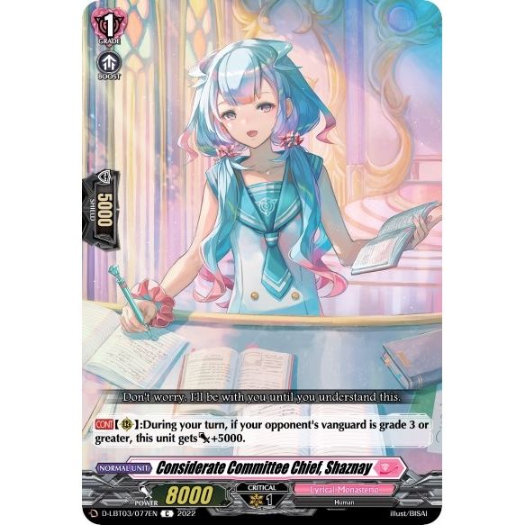 Image for Considerate Committee Chief, Shaznay (D-LBT03/077EN) (D-LBT03) - Cardfight Vanguard