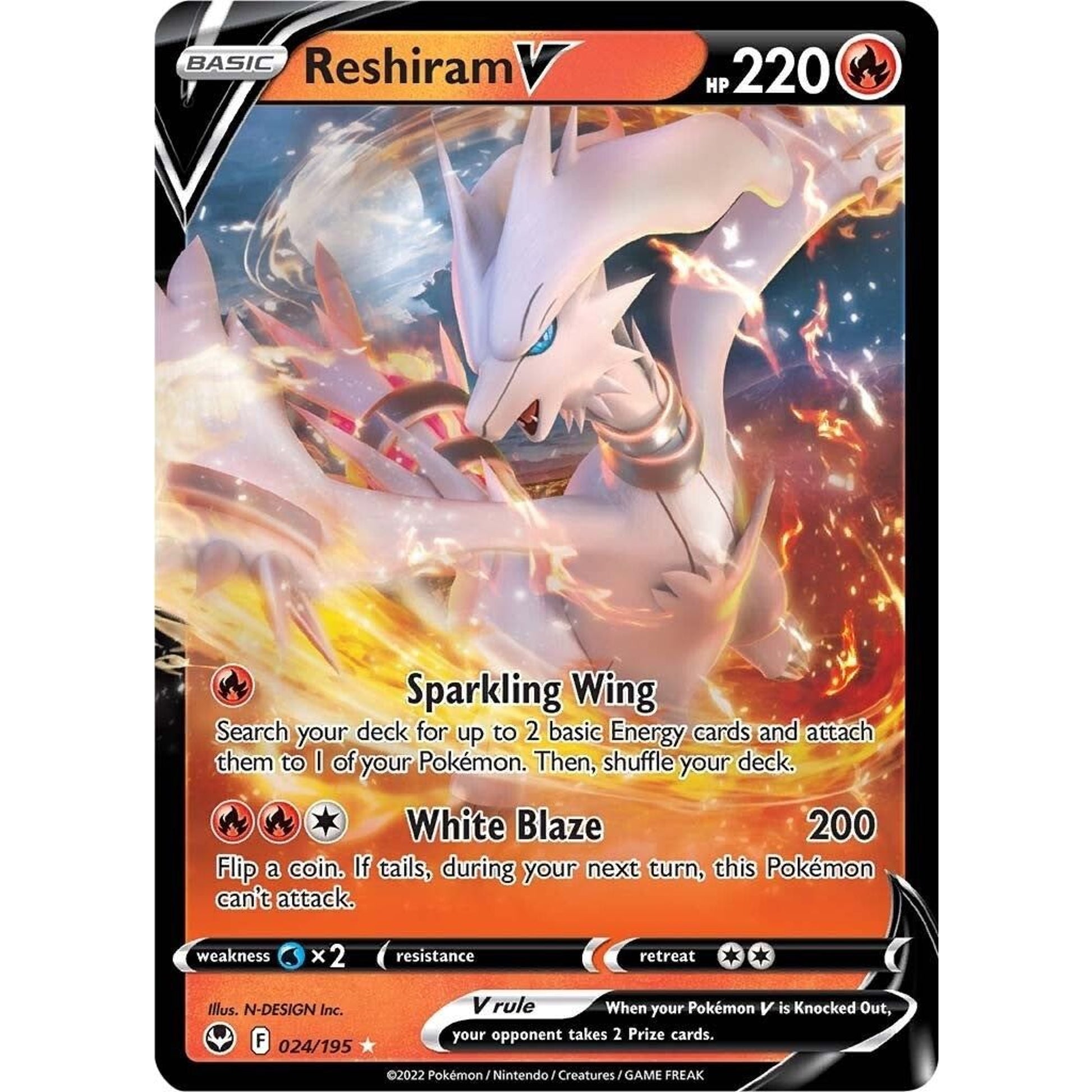 Image for Reshiram V (024/195) (SWSH12) - Pokemon