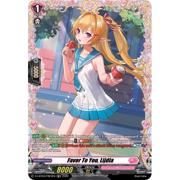 Image for Favor To You, Lijdia (FR) (D-LBT03/FR23EN) (D-LBT03) - Cardfight Vanguard