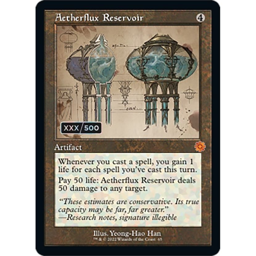 Image for Aetherflux Reservoir (Schematic) (Serial Numbered) (65) (BRR) - Magic: The Gathering