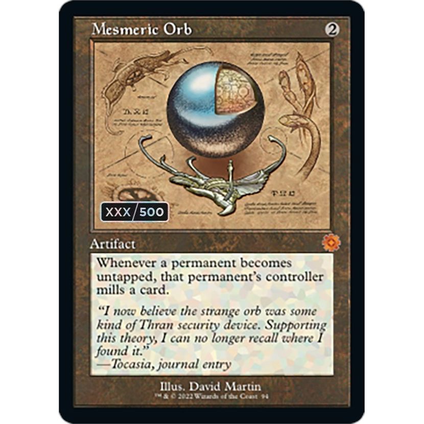 Image for Mesmeric Orb (Schematic) (Serial Numbered) (94) (BRR) - Magic: The Gathering