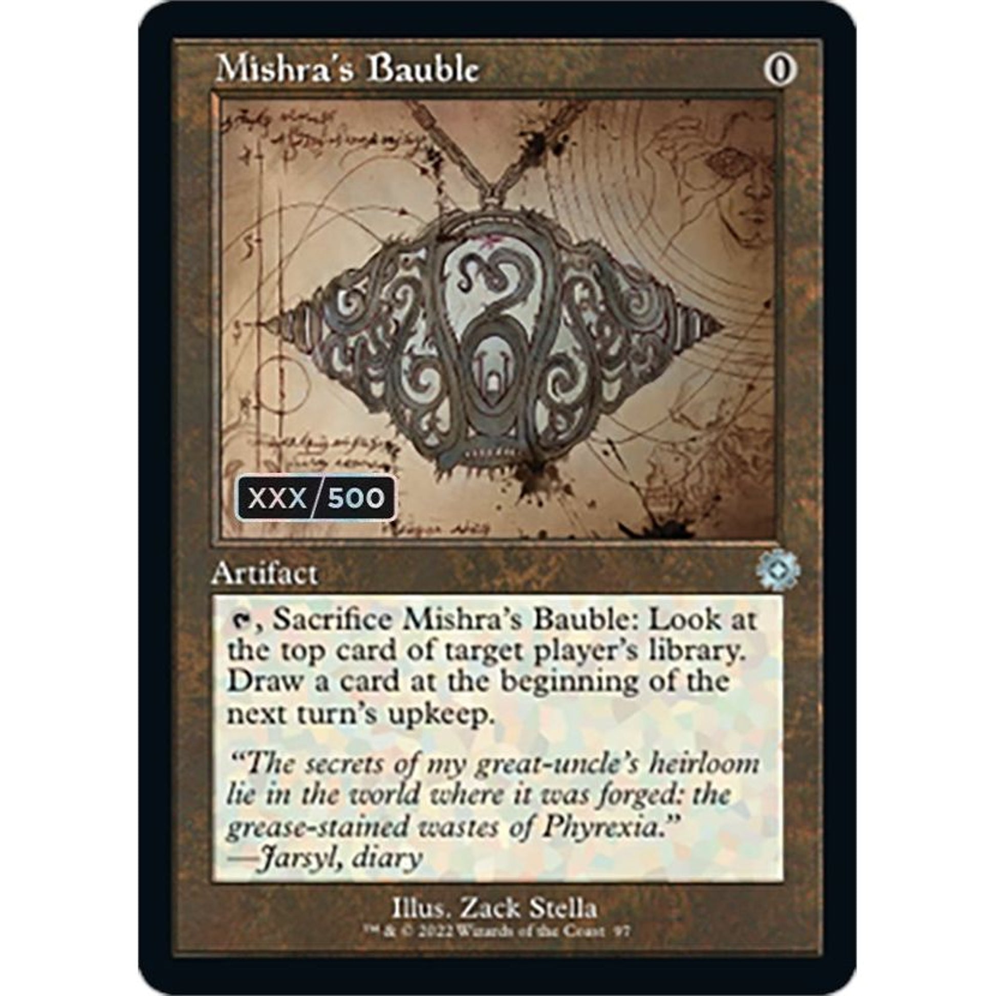 Image for Mishra's Bauble (Schematic) (Serial Numbered) (97) (BRR) - Magic: The Gathering
