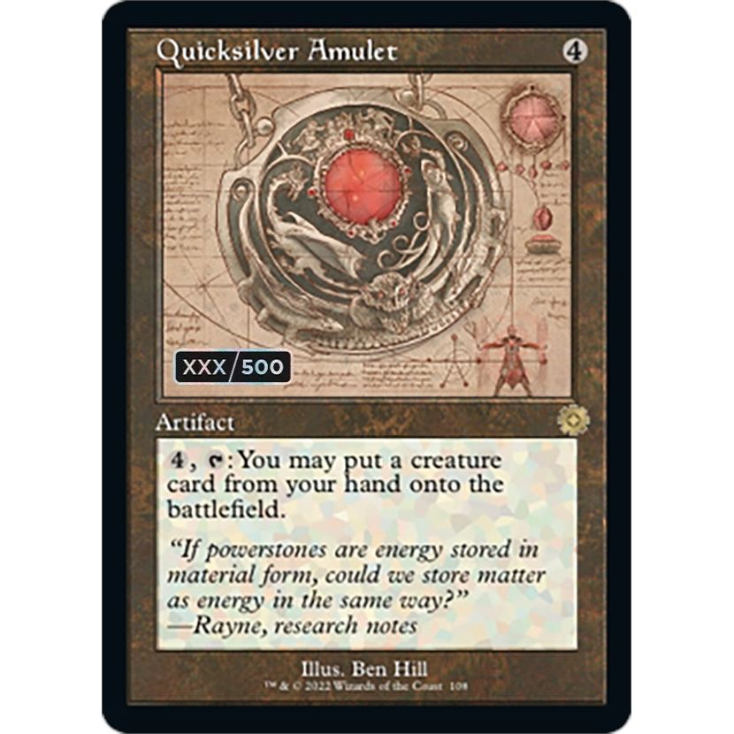 Image for Quicksilver Amulet (Schematic) (Serial Numbered) (108) (BRR) - Magic: The Gathering