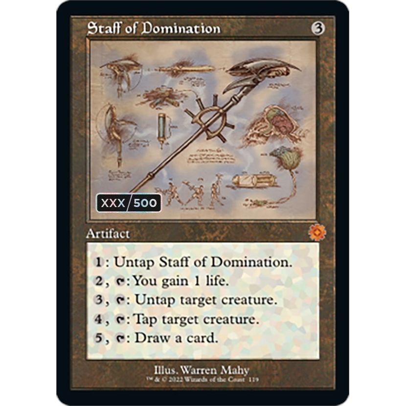 Image for Staff of Domination (Schematic) (Serial Numbered) (119) (BRR) - Magic: The Gathering