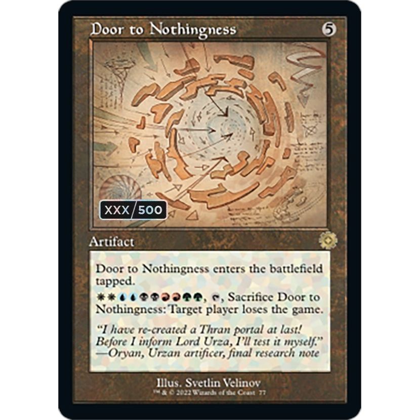 Image for Door to Nothingness (Schematic) (Serial Numbered) (77) (BRR) - Magic: The Gathering