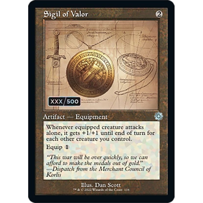 Image for Sigil of Valor (Schematic) (Serial Numbered) (116) (BRR) - Magic: The Gathering