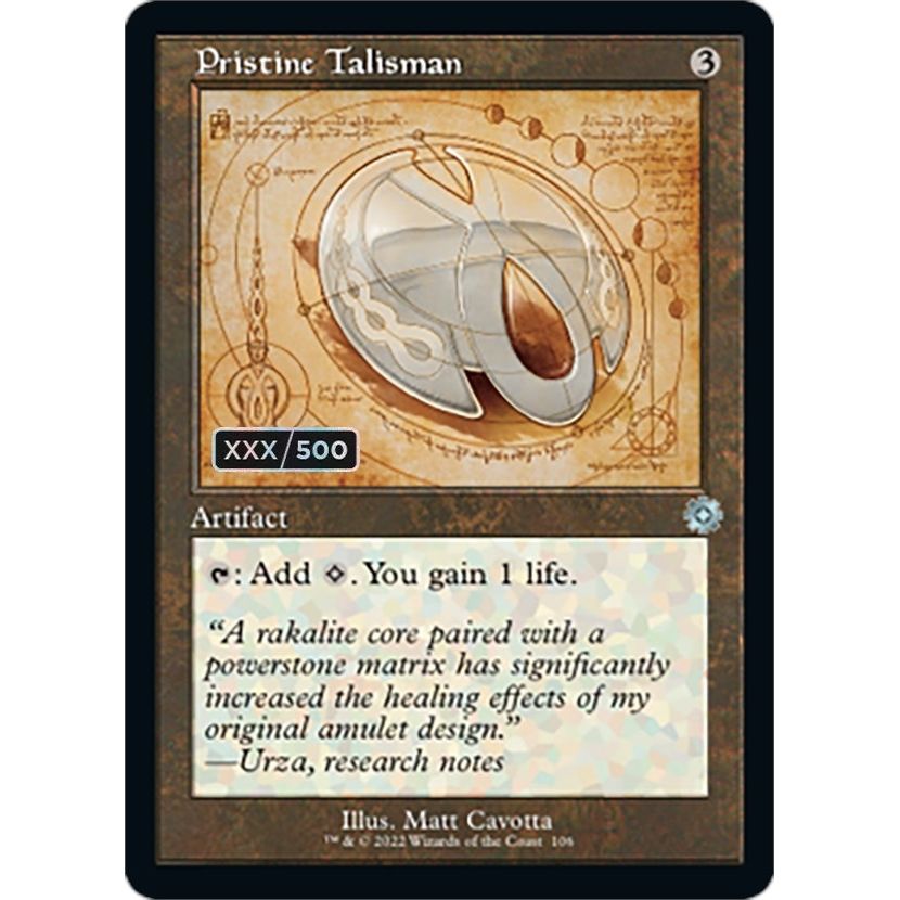 Image for Pristine Talisman (Schematic) (Serial Numbered) (106) (BRR) - Magic: The Gathering