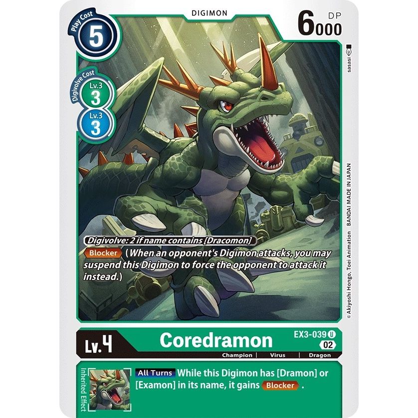 Image for Coredramon - EX3-039 (EX3-039 U) (EX03) - Digimon Card Game