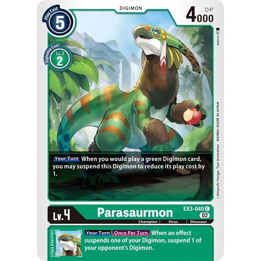 Image for Parasaurmon (EX3-040 C) (EX03) - Digimon Card Game