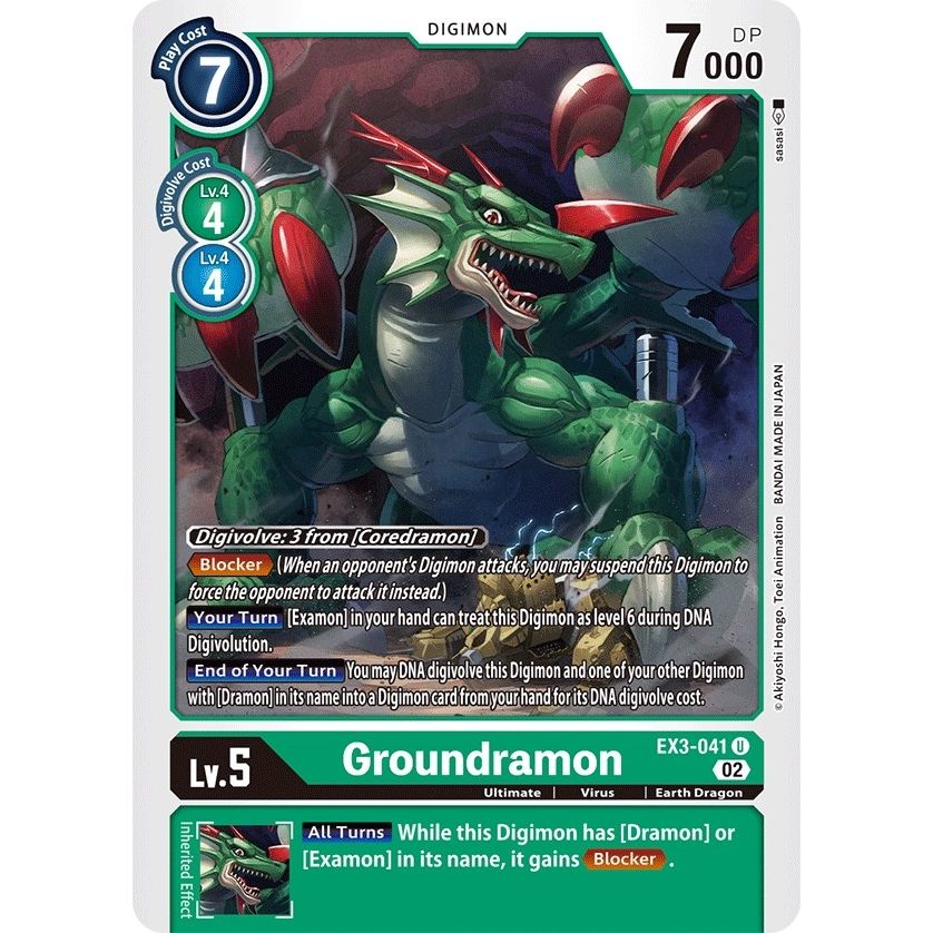 Image for Groundramon (EX3-041 U) (EX03) - Digimon Card Game