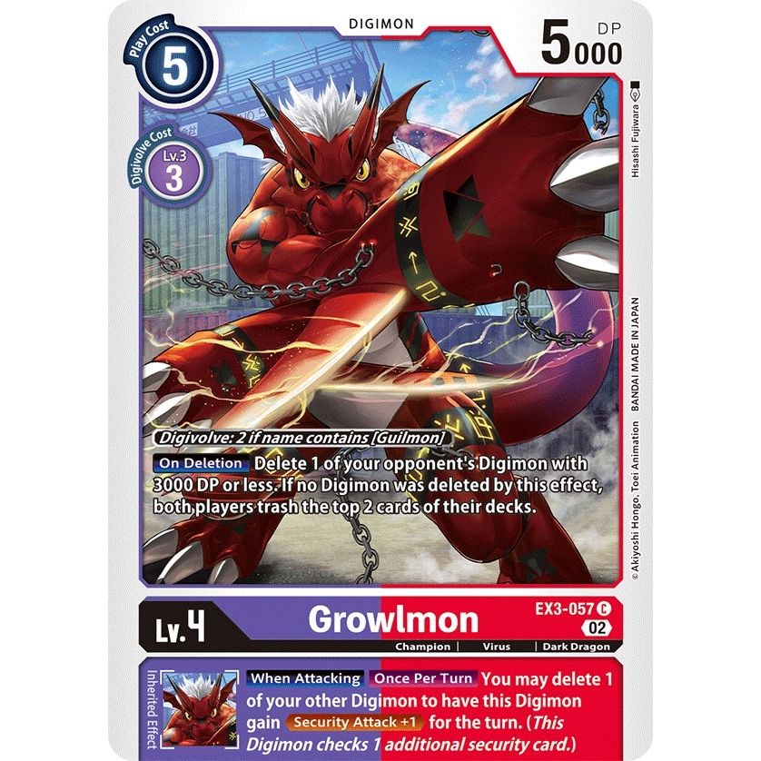 Image for Growlmon (EX3-057 C) (EX03) - Digimon Card Game