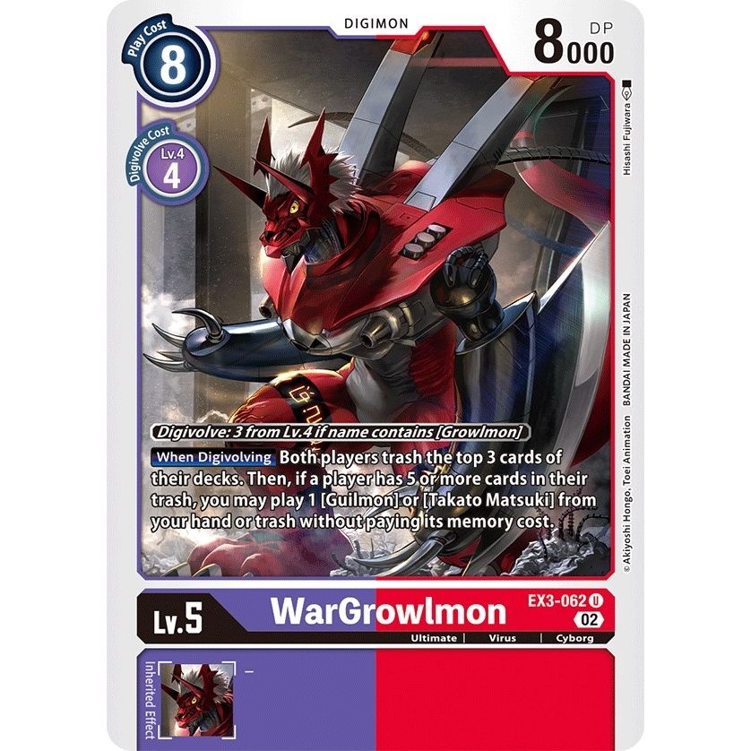 Image for WarGrowlmon (EX3-062 U) (EX03) - Digimon Card Game