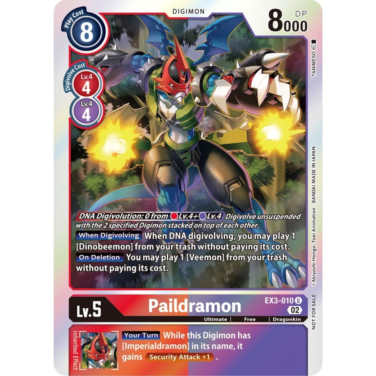 Image for Paildramon (Box Topper) (EX3-010 U) (EX03) - Digimon Card Game