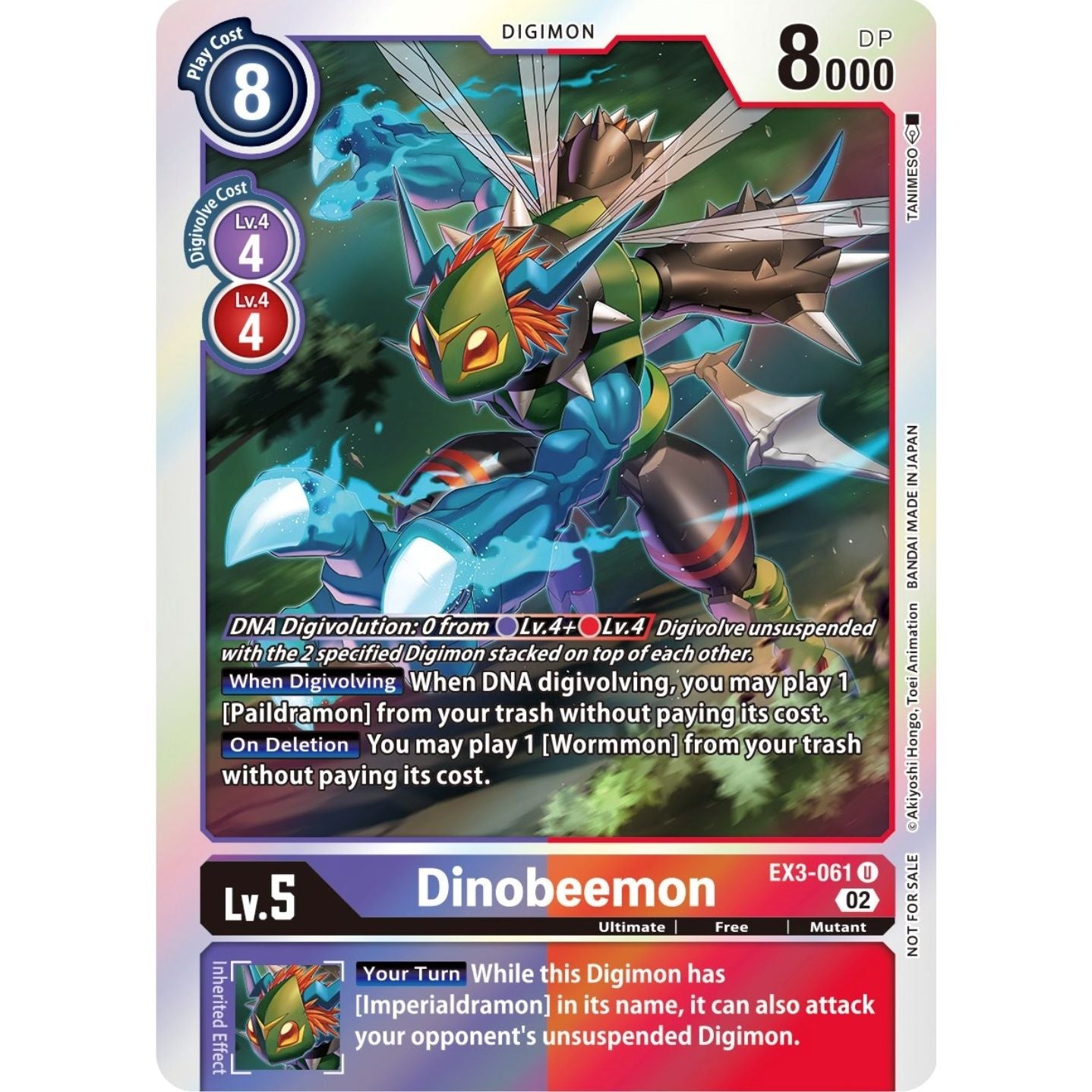 Image for Dinobeemon (Box Topper) (EX3-061 U) (EX03) - Digimon Card Game