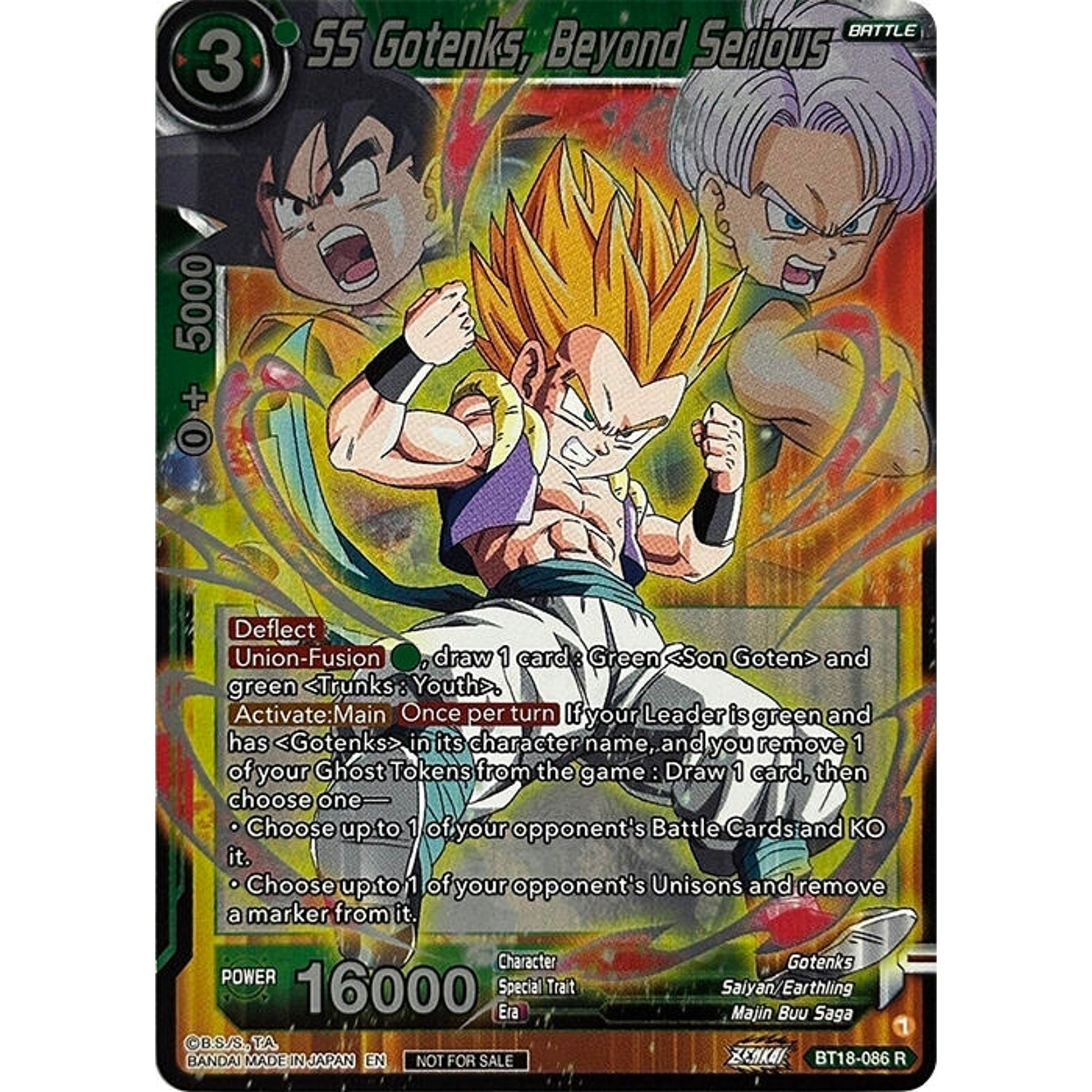 Image for SS Gotenks, Beyond Serious (Zenkai Series Pack Vol.1) (BT18-086) (TPR) - Dragon Ball Super: Masters