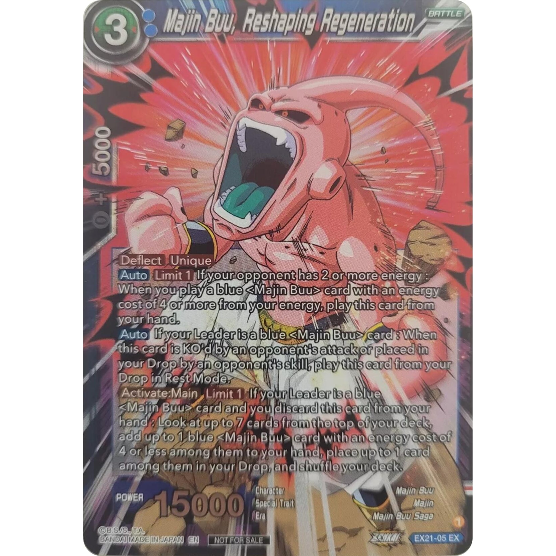 Image for Majin Buu, Reshaping Regeneration (Zenkai Series Pack Vol.1) (EX21-05) (TPR) - Dragon Ball Super: Masters