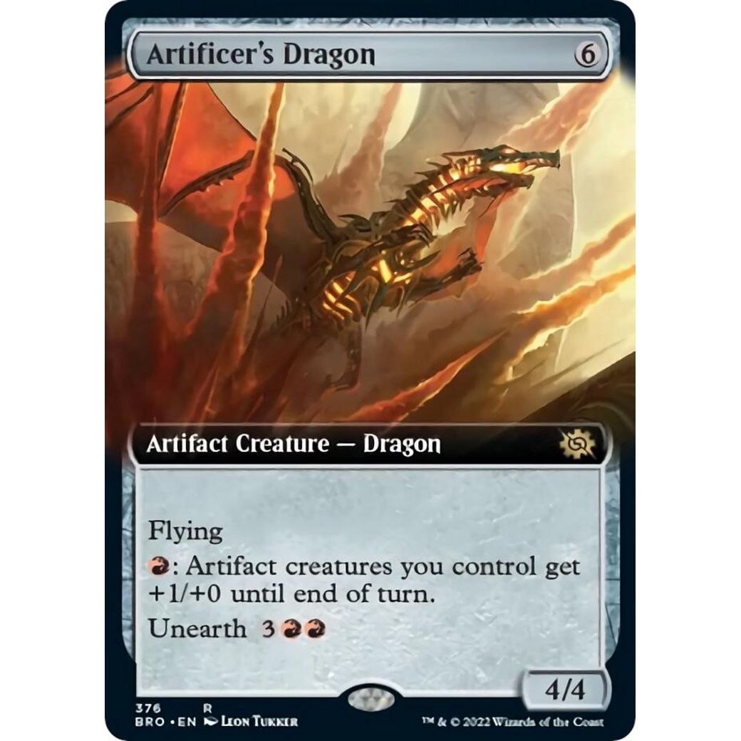 Image for Artificer's Dragon (Extended Art) (376) (BRO) - Magic: The Gathering