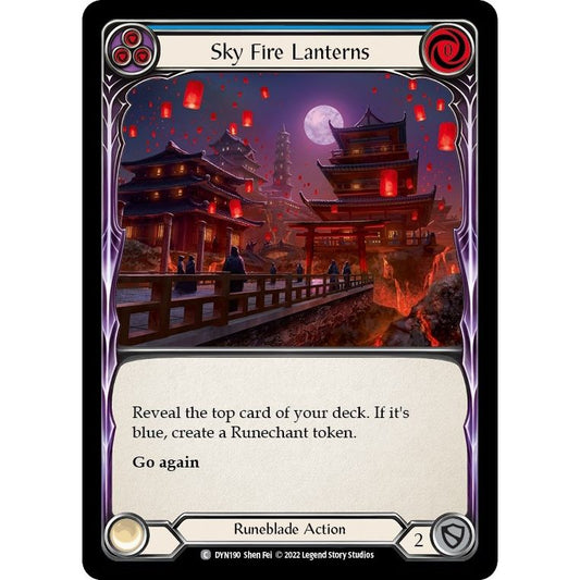 Image for Sky Fire Lanterns (Blue) (DYN190) (DYN) - Flesh and Blood TCG